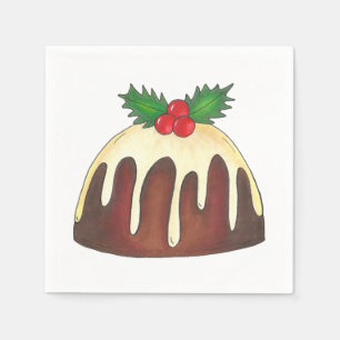 Sugar Plum Pudding Holly-julhelgen British Festive Pappersservett