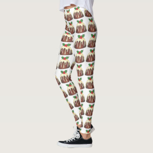 Sugar Plum Pudding jul Helgdag British Food Leggings