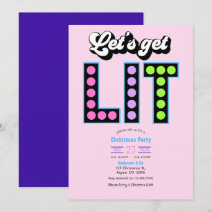 Sugar Rush Let's Get Lit Retro Julfest Inbjudningar