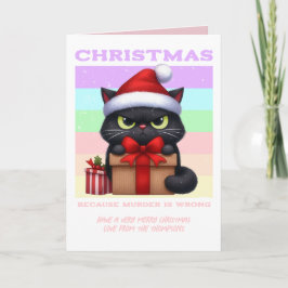 Sugar Rush Sleigh Funny Cat Retro Christmas Photo Helgkort