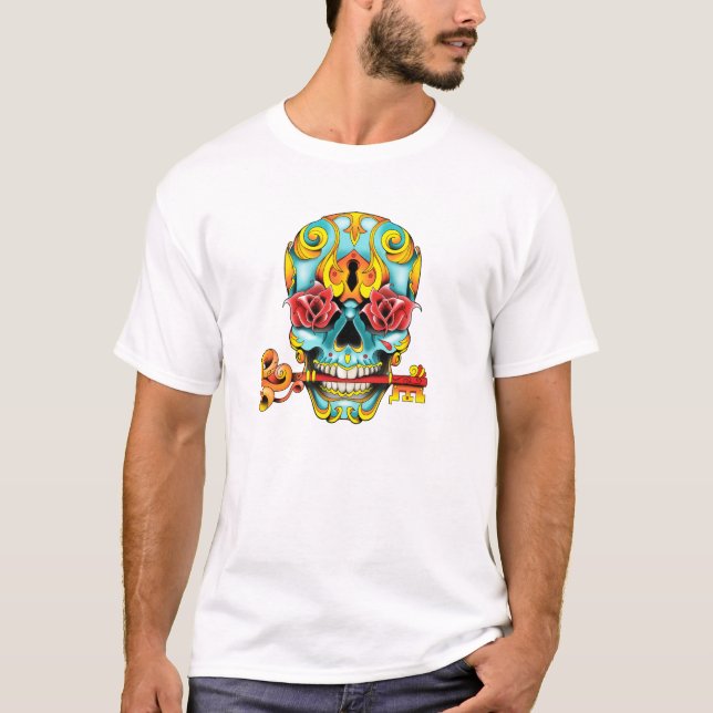 Sugar Skull 2 Tee Shirt (Framsida)