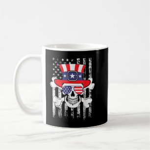 Sugar Skull 4 juli Rolig tröja American Flagga Pat Kaffemugg