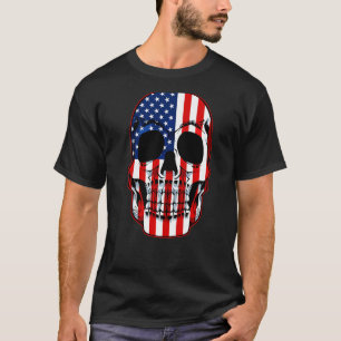 Sugar Skull American Flagga 4:e juli Coola Patriot T Shirt