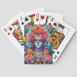 Sugar Skull Art - Blossoming Mystique Casinokort