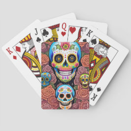 Sugar Skull Art - Celebrate Dia de los Muertos Casinokort