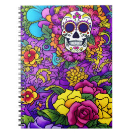 Sugar Skull Art - Día de los Muertos Delight Anteckningsbok