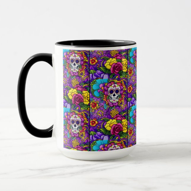 Sugar Skull Art - Día de los Muertos Delight Mugg (Vänster)