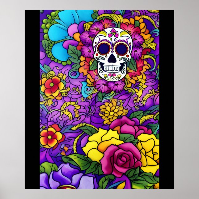 Sugar Skull Art - Día de los Muertos Delight Poster (Framsidan)