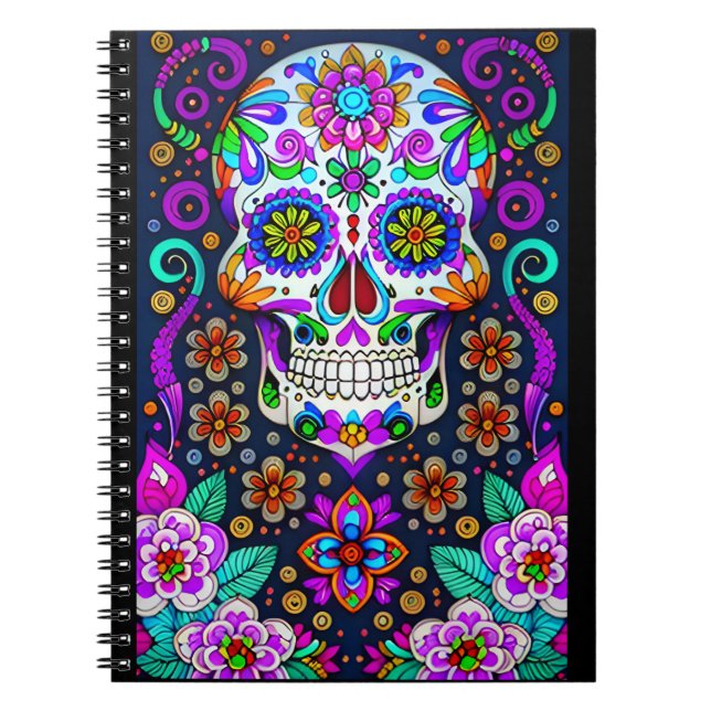 Sugar Skull Art - Dödsdöden Anteckningsbok (Framsidan)