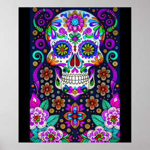 Sugar Skull Art - Dödsdöden Poster