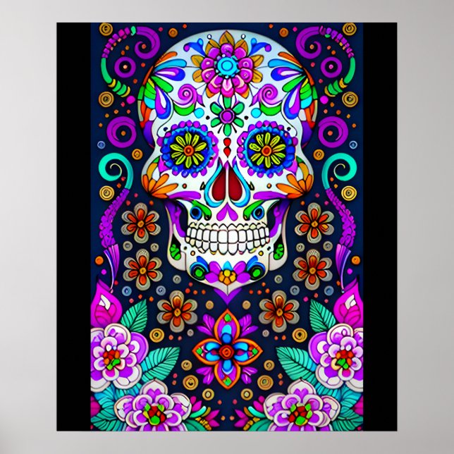 Sugar Skull Art - Dödsdöden Poster (Framsidan)