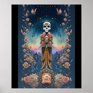 Sugar Skull Art - Festive Day of the dead Poster