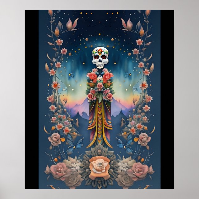 Sugar Skull Art - Festive Day of the dead Poster (Framsidan)