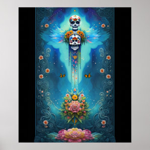 Sugar Skull Art Festive Spirit Dia de los Muertos Poster
