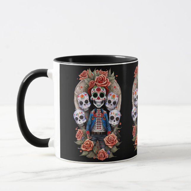 Sugar Skull Art - Man står i Arch Mugg (Vänster)