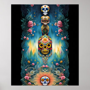 Sugar Skull Art - Mexikanska Day of the dead: Poster