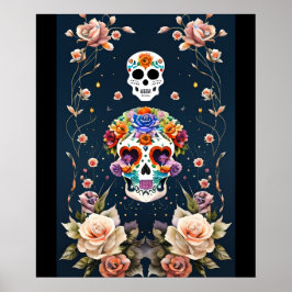 Sugar Skull Art - Mexikanskt kulturarv Poster