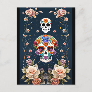 Sugar Skull Art - Mexikanskt kulturarv Vykort
