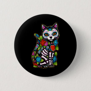 Sugar Skull Black Cat De Los Muertos Catrina Day O Knapp