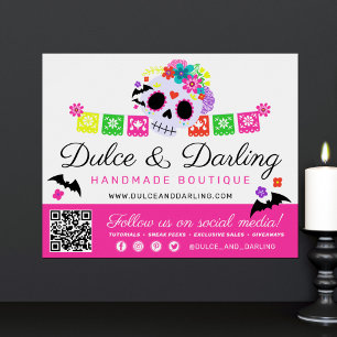 Sugar Skull Calavera Papel Picado Marknadsföring P Poster