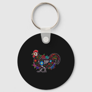 Sugar Skull Chicken Dia De Muertos Halloween Day O Nyckelring