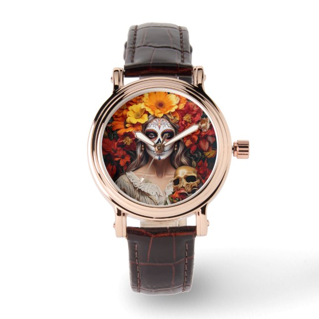 Sugar Skull Dam Watch Armbandsur (Framsida)