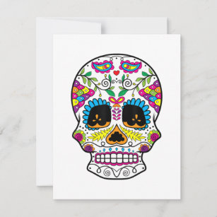 Sugar Skull Day of the dead Dia de Los Muertos Art Anteckningskort