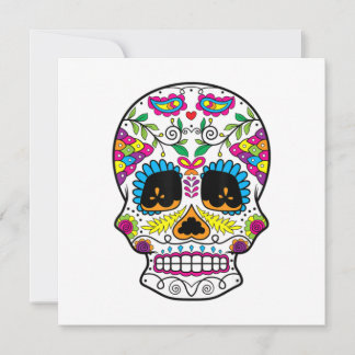 Sugar Skull Day Of The Dead Dia De Los Muertos Art Tack Kort