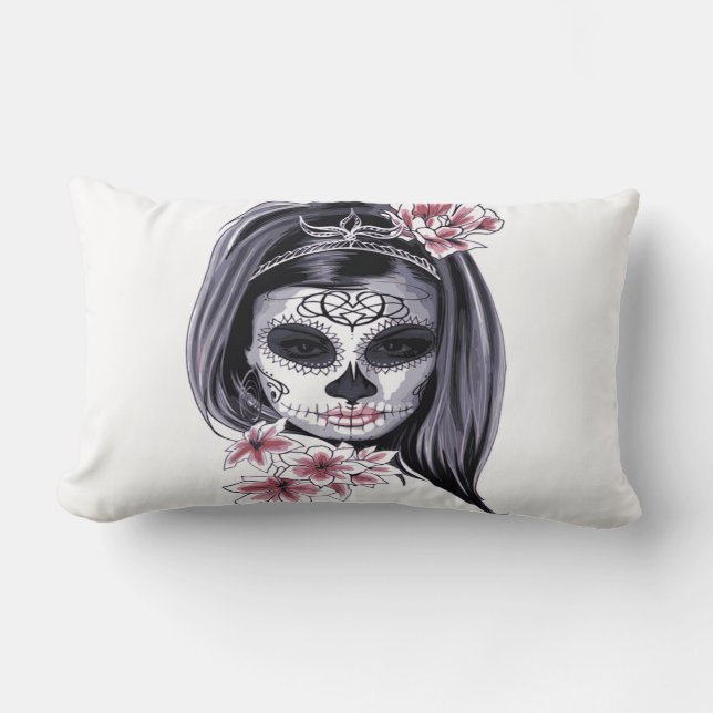 Sugar Skull Day of the dead Día de Muertos Lumbarkudde (Framsida)