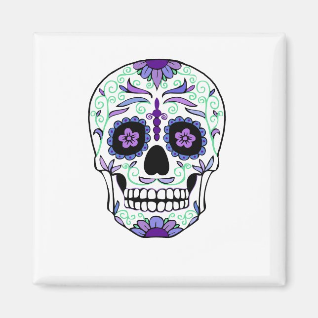 Sugar Skull Day of the dead Día de Muertos Magnet (Framsidan)