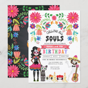 Sugar Skull Day of the dead Halloween Birthday Inbjudningar