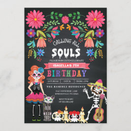Sugar Skull Day of the dead Halloween Birthday Inbjudningar