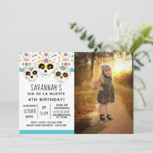 Sugar Skull Day of the dead Halloween Birthday Inbjudningar