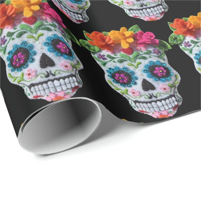 Sugar Skull Day of the Dead Mexican Celebration Presentpapper (Rullad Hörn)