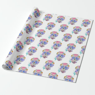 Sugar Skull Day of the dead Watercolor Tattoo Art Presentpapper
