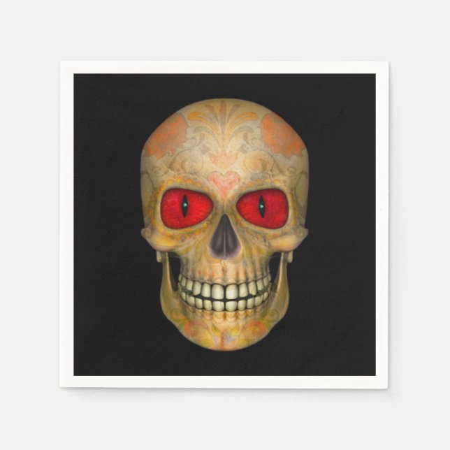 Sugar Skull Dead Voodoo Zombie Cocktail Napkins Pappersservett (Framsidan)