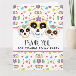 Sugar Skull Dia de La Muerte Halloween Birthday in Tack Kort
