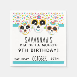 Sugar Skull Dia de La Muerte Halloween Birthday Pappersservett