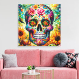Sugar Skull Dia De Los Muertos Day of the dead Canvastryck
