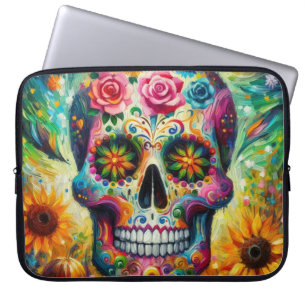 Sugar Skull Dia De Los Muertos Day of the dead Laptop Fodral