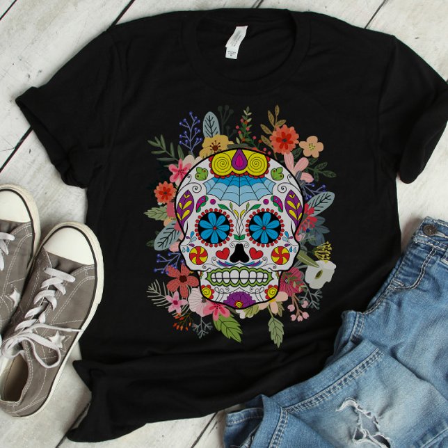 Sugar Skull Dia De Los Muertos Day of the dead T Shirt (Skapare uppladdad)