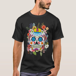 Sugar Skull Dia De Los Muertos Day of the dead T- T Shirt