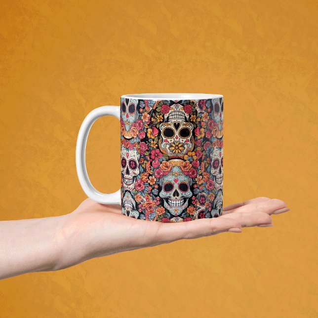 Sugar Skull Dia de Los Muertos Kaffemugg (Skapare uppladdad)
