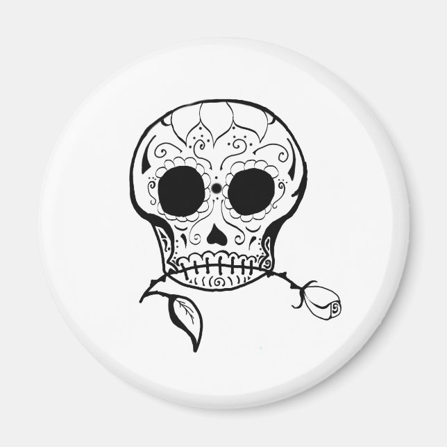 Sugar Skull Día de los Muertos Magnet (Framsidan)