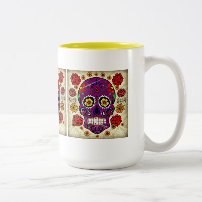 Sugar Skull Dia De Los Muertos Mugg (Höger)