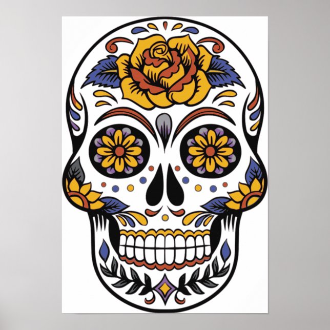 Sugar Skull Dia De Los Muertos Poster (Framsidan)