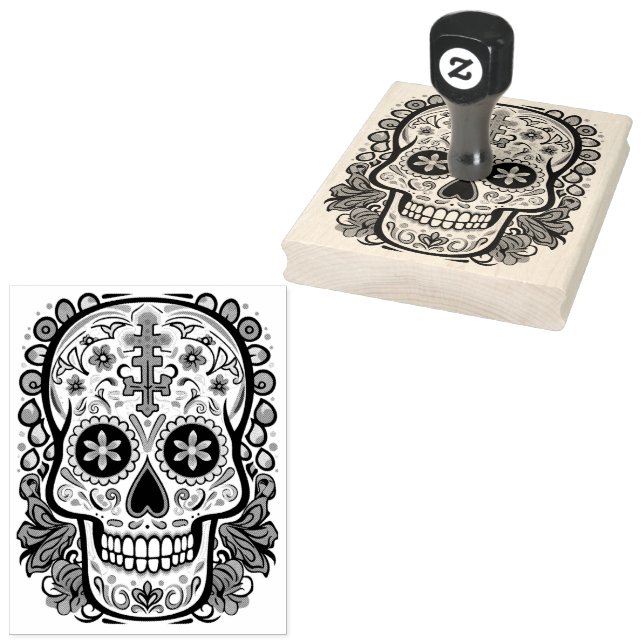 Sugar Skull ☠️ 💀 Día de Muertos Stämpel (Stämplad)