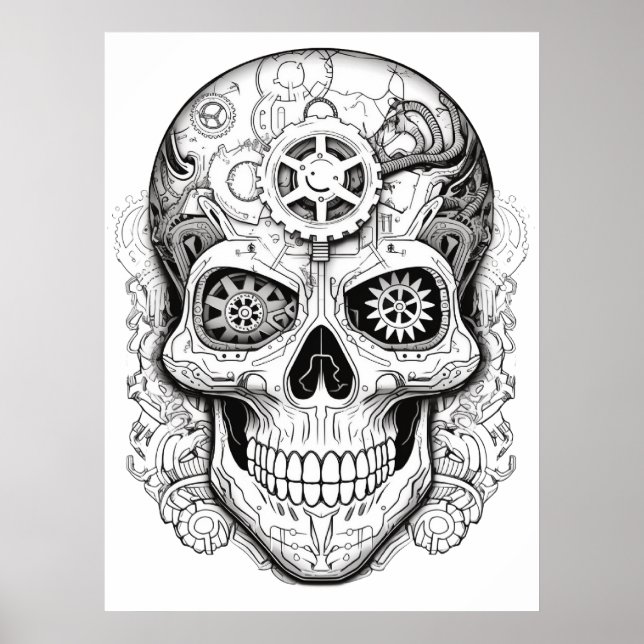 Sugar Skull Drawing Art for Kids + Adults Poster (Framsidan)