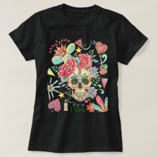 Sugar Skull Fiesta of Färg T Shirt