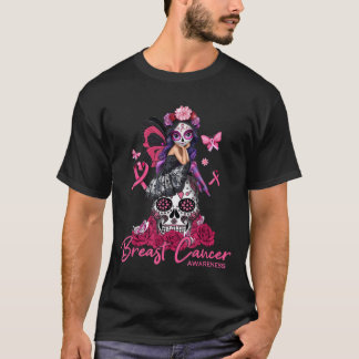 Sugar Skull Fight Breast Cancer Awareness Like A G T Shirt